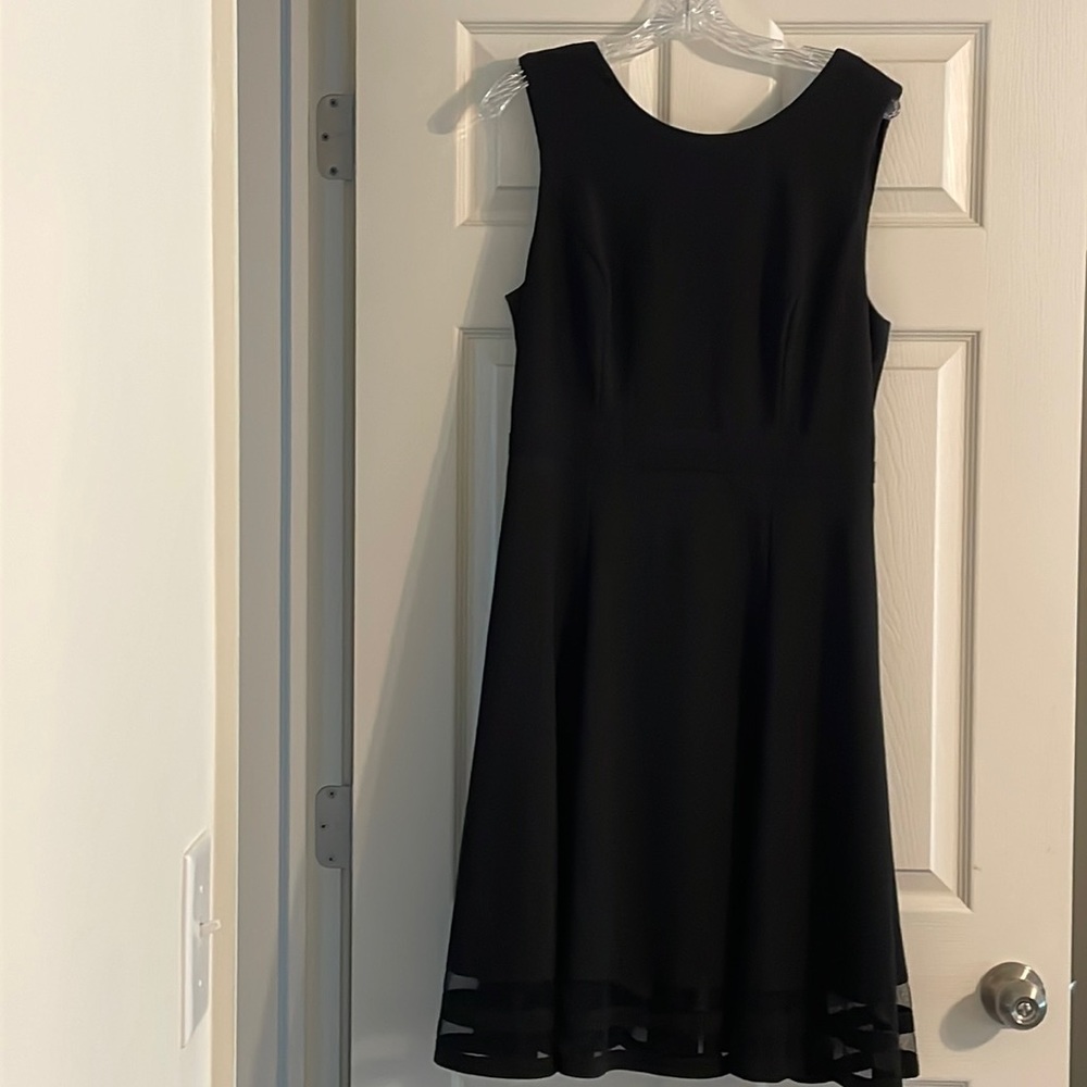 White House Black Market. Black Cocktail Dress. Size 12. Midi Length.
